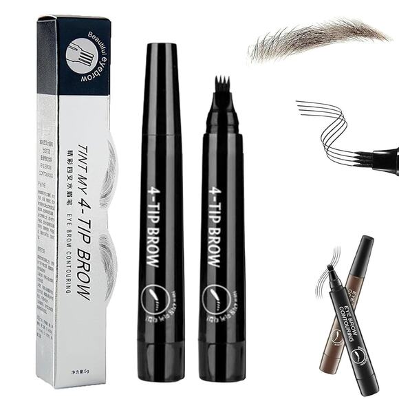 2 pack Waterproof Brow Pen TINT MY 4-TIP BROW Eyebrow Contouring 4 - Picture 1 of 9